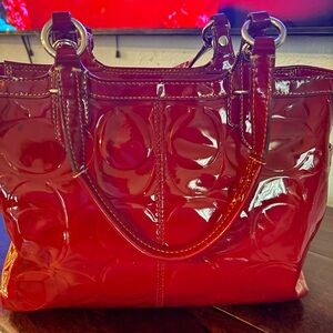 Coach Red Patent Leather Shoulder Bag